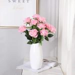 10 stuks rozen kunstzijden bloemen boeket thuis kantoor bruiloftsarrangementen (lichtroze)
