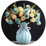 Kunstblumen Künstliche Rosen, kreative Mode, modernes Wohnzimmer, Esstisch, Fernsehschrank, getrocknete Blumen, Blumenarrangement (Keramikvasen). für jeden Anlass