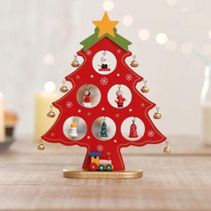 DIY Wooden Mini Christmas Tree Set, Mini Holz Christmas Tree Weihnachtsbaum mit Anhänger, Holz Tannenbaum Klein Weihnachtsbaum, Weihnachtsbaum aus Holz DIY Weihnachtsbaum für Wei