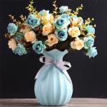 Kunstblumen Künstliche Blumen mit Keramiktopf, künstliche Pflanzen, künstliche Seidenrosenblumen für Hausdekoration, Blumenarrangements, Mehrfarbig für jeden Anlass