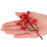 25x Decoratieve tak - decoratieve kleine takken met bessen - decoratieve takken als tafeldecoratie - knutselaccessoires voor doe-het-zelfwerkzaamheden (25 stuks - rode bessen 2)