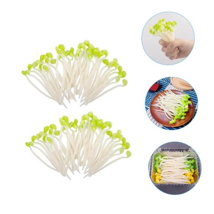 4 Sätze Künstliche Bohnensprossen Home Decor Wohnungsdeko Restaurant-Display-gemüse Realistisches Obstspielzeug Sojasprossen Aus Kunststoff Künstliches Gemüse Plastik 50 Stüc