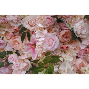 Blumen-Wandpaneel, Weiße Und Rosa Rosen, Künstliche Blumen-Hintergrund Für Hochzeit, Party, Blumen-Geburtstagsdekorationen, Hängende Künstliche Blumen An Der Wand, Romantische