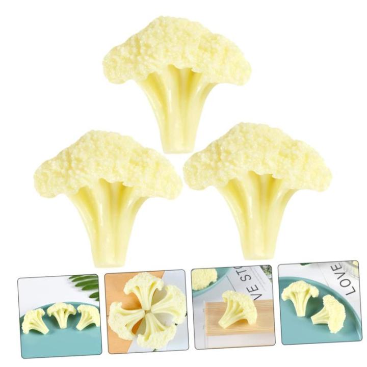 2 Sätze Blumenkohl Modell Simulation Grüner Brokkoli Gemüse Requisiten Grüne Accessoires Lebensechte Blumenkohl Verzierung Künstliches Gemüse Gemüse Ornament 3 Stück * 2
