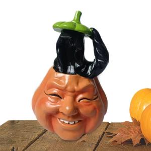 Halloween-Kürbis-Geist-Dekorationen – Gruseliger Kürbis mit Geist im Inneren, Kunstharz-Figurenstatuen | Tischdekorationen für Halloween Thanksgiving Herbst (A)