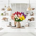 24 stuks tulpen kunstbloemen echte touch latex tulp bloemen decoratie kunstplant lengte 34 cm voor thuis kamer bruiloftsboeket party bloemstuk