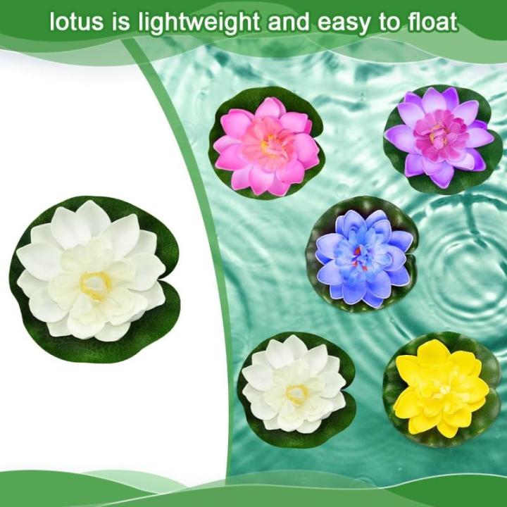 10 STK Künstliche Seerosen 10cm Schwimmende Blumen Seerose Schwimmend Lotusblüte Wasserlilie Seerose Kunstblume Lotusblume Künstliche Lotus Artificial für Gartenteich Dekoratio