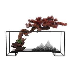 Kunstbonsai-boom kunstmatige bonsai-boom, nieuwe Chinese stijl, rode simulatie welkomstdennenboom bonsai-boom, interieur woonkamer desktop decor, simulatieplant kunstmatige bomen p