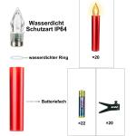 20 Rode led kaarsen, lichtsnoeren kerstkaarsen kerstboom kaarsen met afstandsbediening draadloos, binnen buiten, bruiloft, verjaardag, feest, kerstboom, draadloze kaarsen（met 20 
