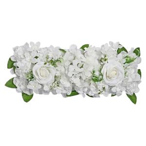 Künstliche Blumenwand Panel 50x20cm Blume Wand Künstliche Blumen Panel Matte for Büro Hochzeit Wand Dekoration 3D Blumen Hintergrund Party Liefert(White)