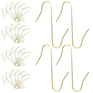 150 stuks bolvormige , S-haken in goud, S-haken, kleine snel voor kerstboomversiering, dubbele haken voor kerstboom, perfect voor kerstbal, decoratieve , herbruikbaar