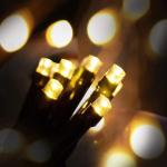 Led-clusterlichtsnoer, werkt op stroom, decoratie voor en buiten, tuin, kerstboom, bruiloft (500 leds, warm wit continu licht)