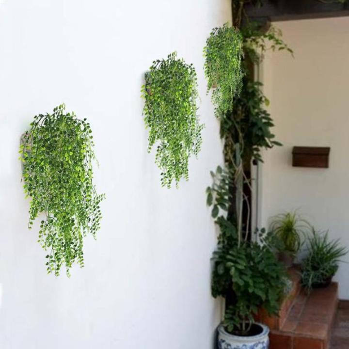 Mihunon Kunstmatige Ivy Vine 2 stuks kunstmatige ophanging Vine Planten vervalste kunststof groen Ivy Garland voor bruiloft muur buiten ophangen planten omheining spalier