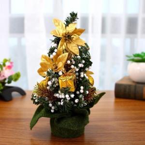 Künstlicher Mini-Weihnachtsbaum mit Ornamenten, kleiner Tannenbaum, Mini-Desktop-Weihnachtsbäume für Weihnachten, Zuhause, Büro, Dekoration (Nr. 4), 20 cm