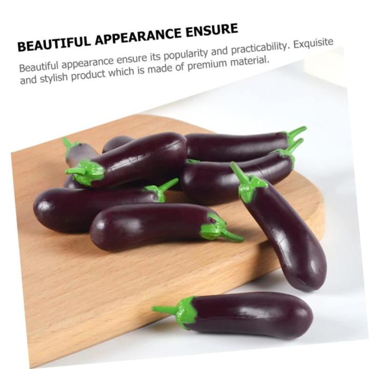 2 Sätze Simulation Aubergine Dekoratives Auberginenmodell Hausmodell-Dekoration Miniatur Aubergine Interessantes Miniaturspielzeug Miniatur-auberginen Für Kinder PVC 4 Stück * 2
