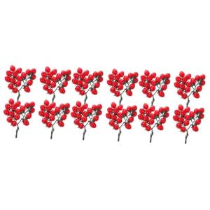 12 STK Simulierte Kirschtomaten Simulation Obstdekoration Mini-Cherry-Tomaten falsches Obst Künstliche Tomaten Dekorative Tomaten Zuhause gefälschte Fruchtstütze Hausbedarf PVC 