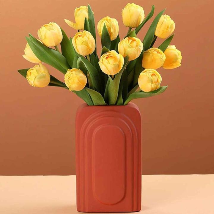 Kunstblumen Künstliche Blumen für den Innenbereich, Simulationsstrauß, künstliche Seidenblume, Tulpe, florales Kunstblumen-Dekor, künstliche Blumen in Vase für jeden Anlass