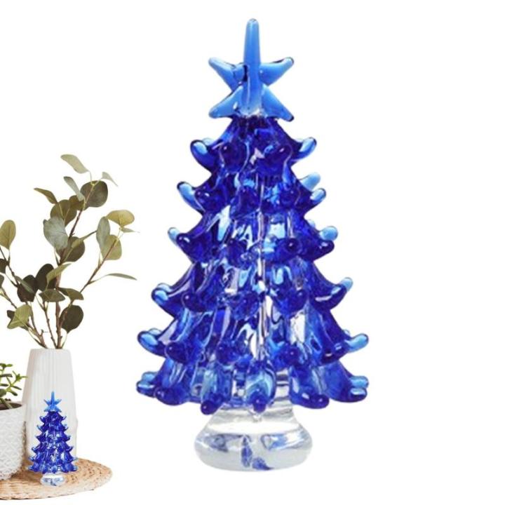 Glazen kerstversiering, tafelkerstboom, miniatuur kerstfiguur, verzamelaarskunst, glazen beeldje, tafelkerstboom, poppenhuis, miniatuur winterfiguren voor kerstdecoratie