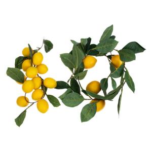 8 STK Simulation Zitronenrattan Sommerdekoration Sommergrüne Girlande Sommerkranz Vor Der Haustür Gelbe Girlande Szene Sommerliche Zitronengirlande Obstpflanzen Yellow Plastik