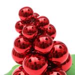 Künstliche Trauben zum Aufhängen für Weihnachten, fügen Sie Freude zu Ihrer Urlaubsdekoration hinzu (rot)