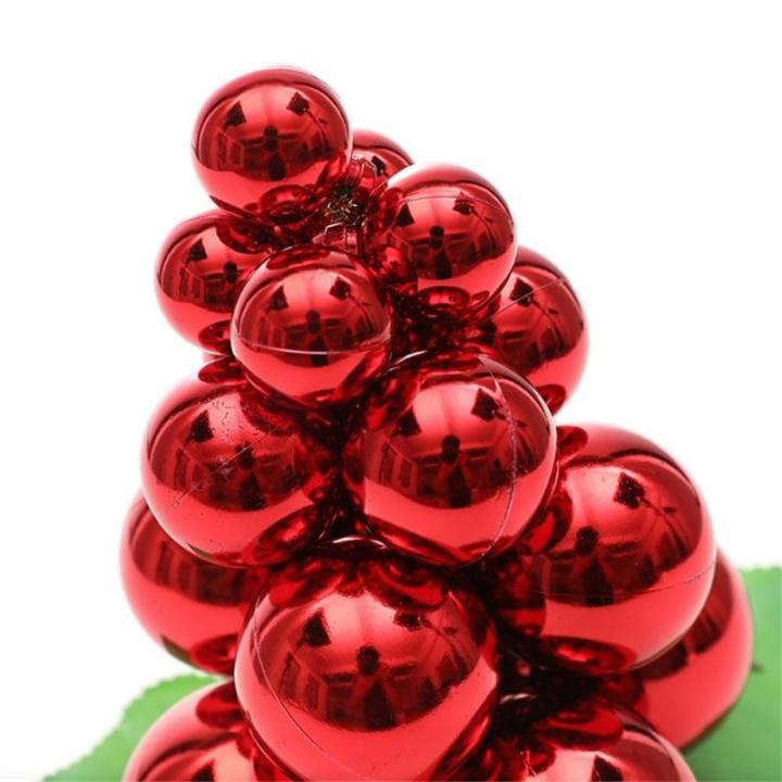 Künstliche Trauben zum Aufhängen für Weihnachten, fügen Sie Freude zu Ihrer Urlaubsdekoration hinzu (rot)
