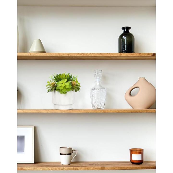 Kunstvetplanten, voor woondecoratie, 15,7 cm (15,7 cm), gepot, kunstvetplanten, in keramische potten, moderne voor binnen, voor badkamer, plank, kantoordecoratie