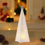 Kerstverlichting, kerstboom met ledlicht, kerstdecoratie, voor binnen, verlichte keramische kerstboom met ster, kerstdecoratie (B)