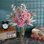 Kunstblumen Künstliche Pflanzen Blumen Deko Seidenblumen Hortensien Blumenarrangements Kernstück Hochzeit Blumenstrauß(Rosa)