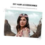 50 Stück Simulierte dreizackige Stoff für Kopfschmuck selber Machen Braut Kopfschmuck Artificial sztuczne kwiaty Blumenstiel mit Acrylperlen künstlicher Blumenstiel