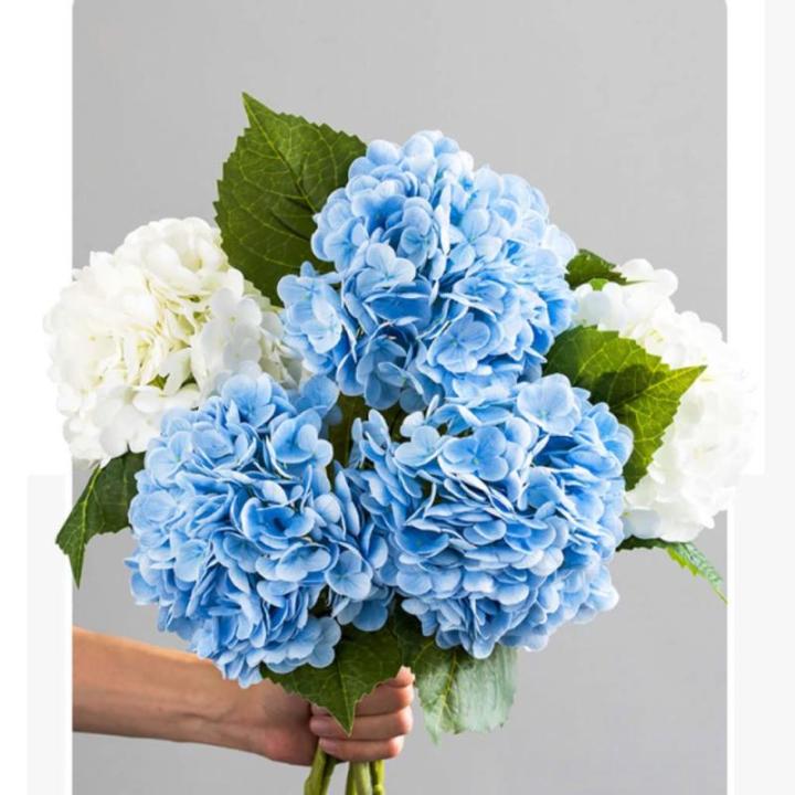 Kunstblumen Wunderschöne Hortensien-Blumensträuße aus Kunstseide, DIY-Blumendekor, Heimdekoration mit Stielen, Tischdekoration für jeden Anlass