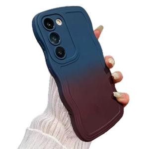 Miagon Gradient esthetische golfhoes voor Samsung Galaxy A71, schattige golven, telefoonhoes voor dames en meisjes, krullend frame, design, siliconen TPU bumper beschermhoes