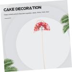 2St Blumenstab 2022 Cupcake-Picks fächerförmiges Dekorpick Sushi-Ornamente DIY blumenarrangements Picks würfelunterlage einhelll fächerförmige Spitzhacke DIY-Fan-Pick Plastik