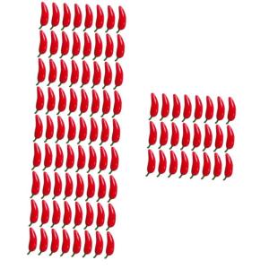 4 Sätze Künstlicher Pfeffer Home Decor Wohnraumdeko Chili Anzucht Künstliche Chili Falsche Paprika Gelbe Paprika Künstlicher Roter Pfeffer Simuliertes Chili Schaum 100 Stück *
