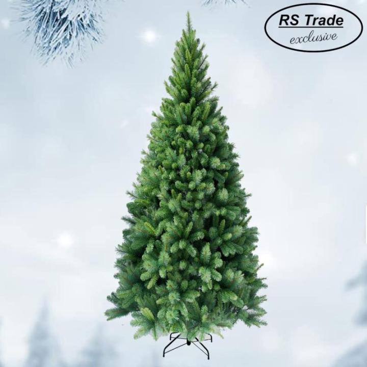 HXT 1101 Slim Kunstkerstboom van pvc, extra smal, diameter ca. 117 cm, met 1600 punten, snel op te bouwen, klapscherm, moeilijk ontvlambaar, dennenboom incl. kerstboomstandaard