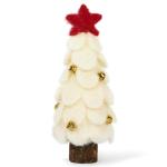 Mini-kerstboom, 17 cm, vilt met houten basis, kunstkerstversiering, miniatuur, dennenboom, tafeldecoratie, kleine kerstversiering, decoratie, geschenken, kerstdecoratie om te knuts