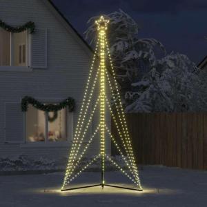 LED Weihnachtsbaum Aussen Kegelform Weihnachtsbaum Metall Groß Warmweiß 861 LEDs Tannenbaum Lichterbaum Weihnachtsdeko Aussen Weihnachtsbaum Tanne 615 cm