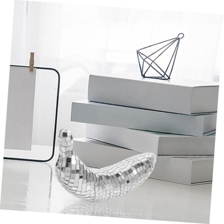 4 Stück Disco-Banane Bühne Ornamente Boho Bananenkostüm Schwimmbad Schaustücke Fischernetz-dekor Gast Laternen Thema Reflektierende Spiegelkugel Disco-Frucht-Requisite Tisch Gl