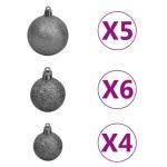 Künstlicher Weihnachtsbaum mit Beleuchtung & Kugeln Christbaum Tannenbaum Kunstbaum Weihnachten Künstlicher Weihnachtsbaum für Weihnachtsdeko150 cm Grün Weiß