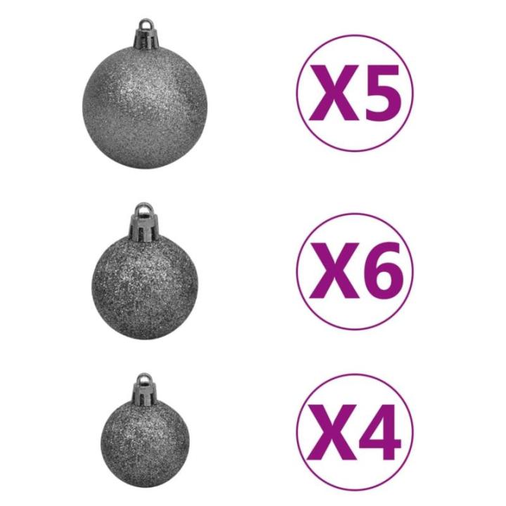 Künstlicher Weihnachtsbaum mit Beleuchtung & Kugeln Christbaum Tannenbaum Kunstbaum Weihnachten Künstlicher Weihnachtsbaum für Weihnachtsdeko150 cm Grün Weiß