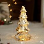 Exquisiter Glas-Weihnachtsbaum mit Lichtern, Glas-Weihnachtsbaum mit Lichtern, Tischplatte, dekorativer Weihnachtsbaum, Leuchtturm-Ornamente (C)