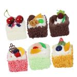 Fake Kuchen künstliche Kuchen 6 Stücke Simulation Kuchen Modell Kuchen Dekor Kühlschrank Magnet Shop Zubehör Dekorative Realistisches Essen
