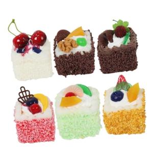 Fake Kuchen künstliche Kuchen 6 Stücke Simulation Kuchen Modell Kuchen Dekor Kühlschrank Magnet Shop Zubehör Dekorative Realistisches Essen