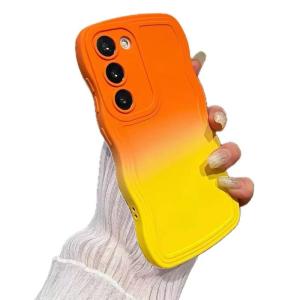 Miagon Gradient esthetische golfhoes voor Samsung Galaxy A70, schattige golven, telefoonhoes voor dames en meisjes, krullend frame, design, siliconen TPU bumper beschermhoes