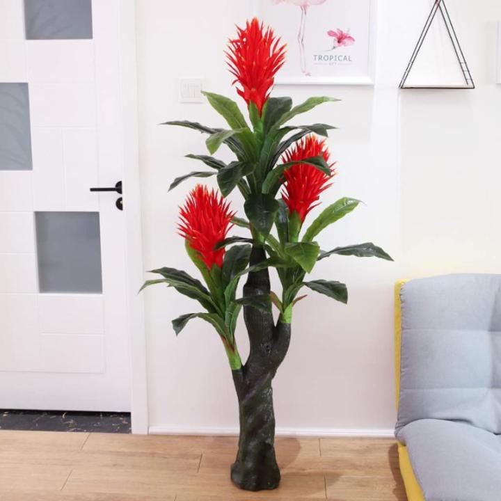 Kunstblumen Künstliche Pflanzen, Kunstpflanzen in schwarzen Kunststofftöpfen, 160 cm/5,24 ft Kunstblumen-Arrangement, Heimdekoration für jeden Anlass