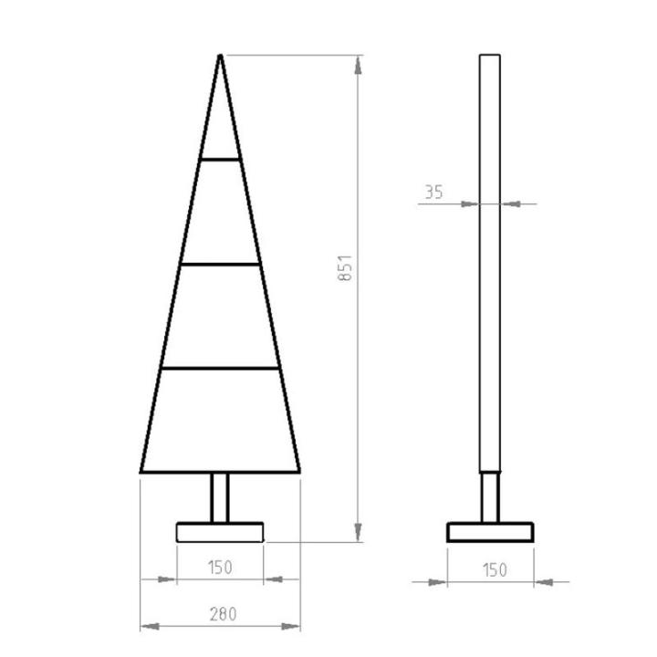 Weihnachtsbaum aus Metall Christbaum Tannenbaum Deko Baum Kunstbaum Loft Schwarz Weiß Gold (Schwarz, 85cm)