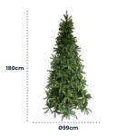 Weihnachtsbaum Slim aus realistischem PVC, ideal für kleine Räume, von höchster Qualität, 714 dichte Zweige und Stabiler Boden, Elegantes Design für Klassische Weihnachtsdekor