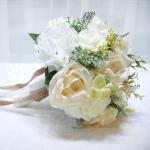 Hochzeitsstrauß for die Braut mit künstlichen Blumen, DIY-Sträuße, romantischer Hochzeitsstrauß, Brautsträuße, künstliche Blumen(White)