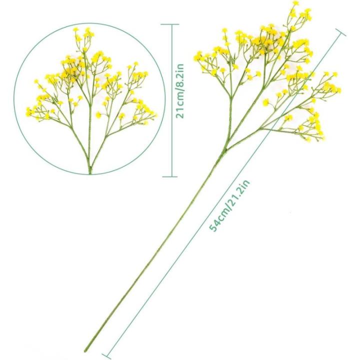 Gypsophila , 10 stuks, Gypsophila , sluierkruid, namaakbloemen, boeketten voor bruiloft, bruid, feest, thuis, herfstdecoratie (geel)