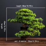 Künstlicher Bonsai-Baum 18-Zoll-künstliche Bonsai-Kiefer-Simulations-Grünpflanze-Bonsai-Indoor-Kunstpflanze im Topf, künstliche Zimmerpflanzen for den Schreibtisch, das Home-Of