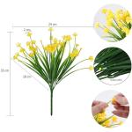 Mihunon Kunstmatige bloemendecoratie, 4 stuks, kleine namaakjes, kunststof, gele kunstmatige littekens, kunstmatige planten/struiken, Artificial Greenery, voor tuin, kantoor, raam,